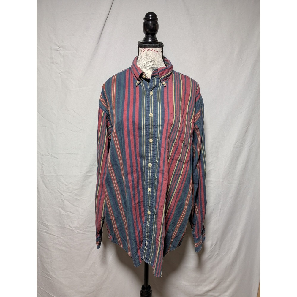 Dockers Levi's Men's Vintage 1994 Multicolor Striped Button Up‎ Shirt Size Large